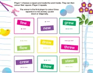 Spelling the /oo/ sound: ‘ew’ words tic tac toe