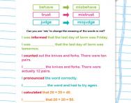Spelling patterns: the prefix mis-