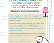 Spotting determiners in a text worksheet