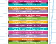 Statement, question, exclamation or command? Football worksheet