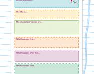 Story writing planning cards worksheet