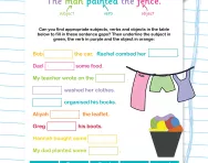 Subject and object in a sentence worksheet