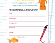 Subjunctive: writing your own sentences worksheet