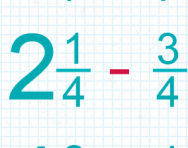 Subtracting fractions including mixed numbers tutorial