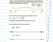 Subtracting three-digit numbers: the number line method