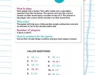 Subtraction bingo