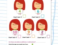 Subtraction: counting back worksheet