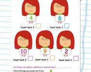 Subtraction: counting back worksheet