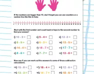 Subtraction counting back in hops worksheet