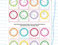 Telling the time (five-minute intervals) worksheet