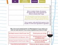 The dangers of cigarettes and alcohol worksheet