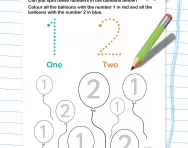 The numbers 1 and 2