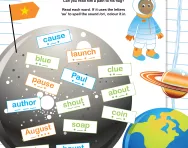 The /or/ sound: colour the astronaut’s path using ‘au’