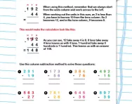 The subtraction column method explained worksheet