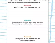 Time, place and experience in writing worksheet