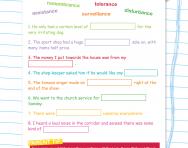 Tricky spellings worksheet: words containing ance