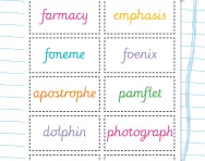 Tricky spellings words containing 'ph' worksheet
