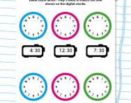 Understanding clock faces to the half hour worksheet