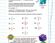Understanding improper fractions worksheet
