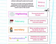 Unstressed vowel words worksheet