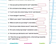 Using adverbs to add interest worksheet