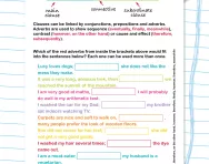 Using adverbs to connect clauses worksheet