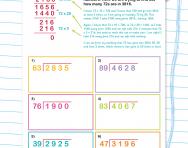 Using chunking to divide four-digit numbers worksheet
