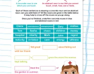 Using concrete and abstract nouns worksheet