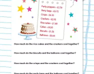 Using decimal notation (addition) worksheet