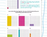 Using decimal notation for tenths and hundredths worksheet