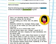 Using figurative language: hyperbole and personification worksheet