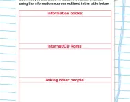 Using information sources worksheet