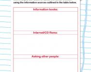 Using information sources worksheet