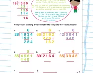 Using long division to divide worksheet