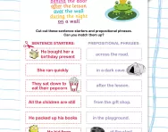 Using prepositional phrases worksheet