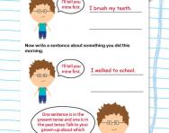 Using the present and past tense worksheet