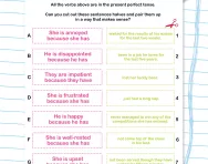 Using the present perfect tense worksheet