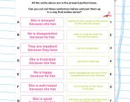 Using the present perfect tense worksheet