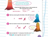 Verbal reasoning worksheet: Move a letter to make two new words