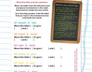 Verbal reasoning worksheet: Moving letters and making new words practice
