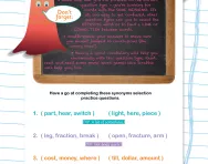 Verbal reasoning worksheet: Synonyms selection practice