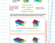 Volume of cubes and cuboids worksheet