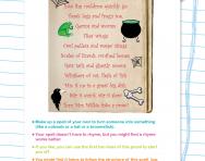Witch's spell poem worksheet