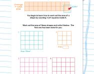 Working out area by counting squares worksheet