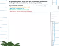 Write a letter about your holiday worksheet