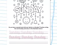 Write the days of the week: Sunday