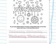 Write the days of the week: Wednesday