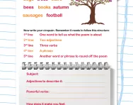 Writing a cinquain worksheet