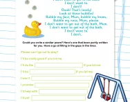 Writing a poem using a writing frame