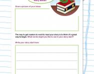 Writing a story start worksheet